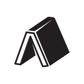 Minimalist vector illustration of an A-frame standing table tent card icon
