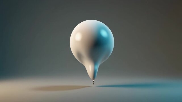 青灰色の空間に浮かぶ白い球体オブジェクト