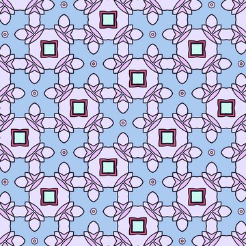 Charming Floral-Inspired Pattern with Blue Accents