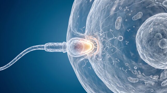 Detailed View of Sperm Penetration and Acrosome Reaction
