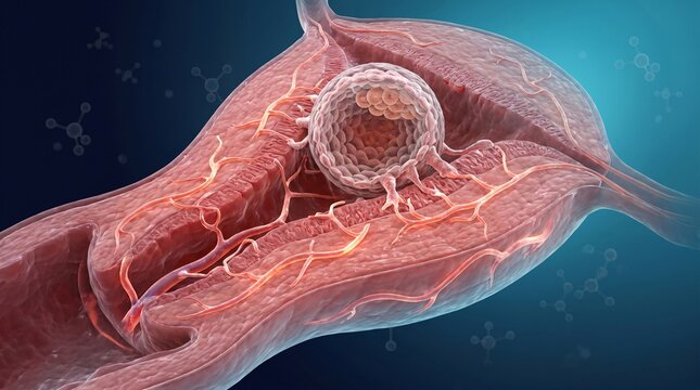 3D Medical Rendering of Blastocyst Implantation into Uterine Endometrium