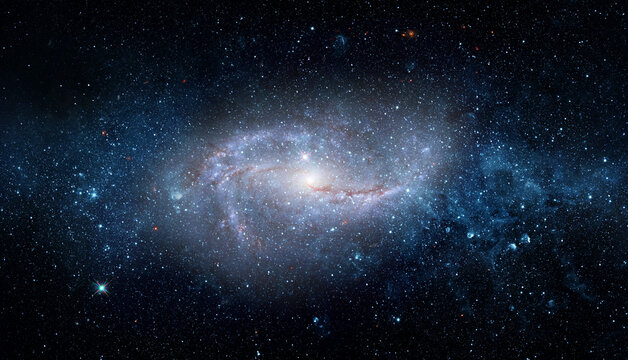 Galaxy in deep space surrounded by stars and cosmic dust. Astronomical collage showing the structure of the universe, galaxies, star systems. Elements of this image furnished by NASA.