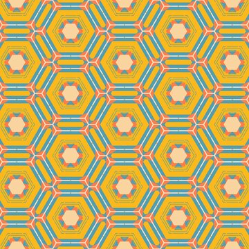 Bold Hexagonal Pattern in Vibrant Colors Abstract