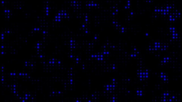 Abstract blue digital dot matrix grid pattern digital motion background dots