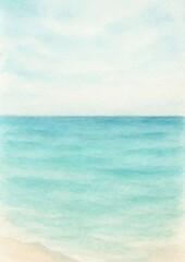 Obraz premium Serene watercolor ocean view