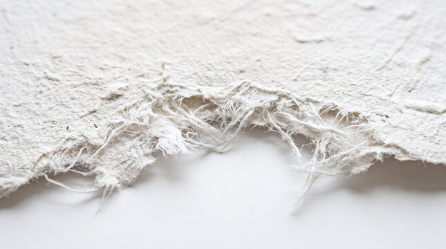 Rough handmade paper with white edges and fibrous texture, perfect for background designs, crafts, and ecofriendly projects.