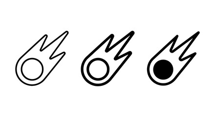 Meteor Icons, Comet Symbols, Space Objects, Celestial Bodies, Falling Stars, Cosmic Events, Vector Graphics © NST