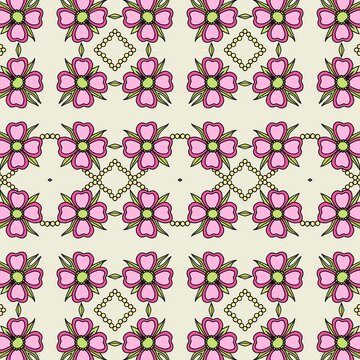 Stylish Petal and Leaf Pattern in Soft Colors