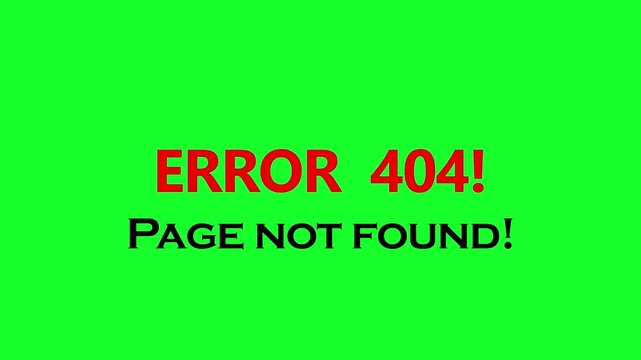 error 404 page not found animation on transparent background in 4K animation with alpha channel page not found error animation 