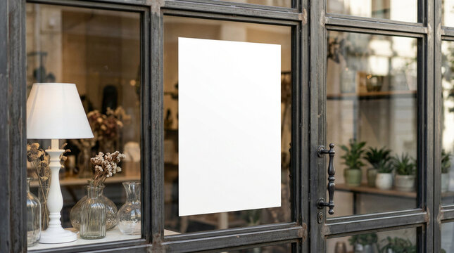 Realistic Street Advertising Urban Storefront Poster Mockup Taped Paper Flyer Template
