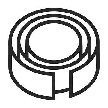 Cylinder icon features a layered circular design for technical drawing and engineering concepts.