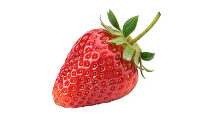 Single ripe juicy fresh red strawberry isolated on transparent background © Hanna