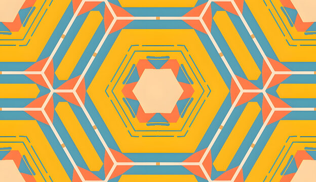 Colorful hexagonal pattern with abstract feeling
