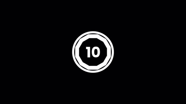 Fifteen Second Digital Countdown Clock with Rotating Circular Progress HUD Element for Tension Building Sequence Overlay 4k video