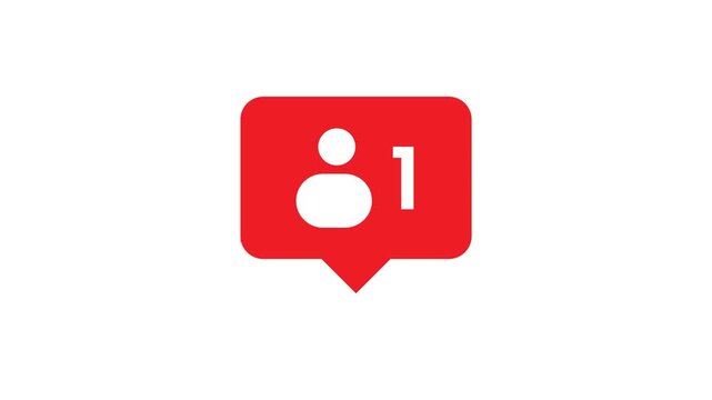 Social Media New Follower Notification Counter Motion Graphic Vector Animation