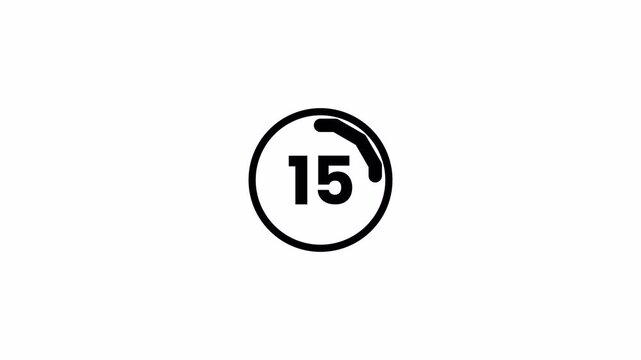 Monochrome Twenty Second Circular Timer Overlay for Professional Presentation Transitions and Digital Waiting States 4k video