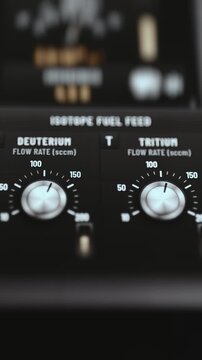 Isotope Fuel Feed Panel with Deuterium and Tritium Control Knobs
