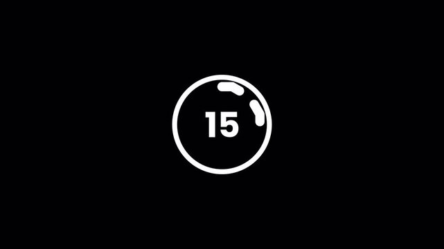 Minimalist Circular Chronometer Countdown Sequence Twenty to Zero White Segmented Progress Timer Overlay 4k video