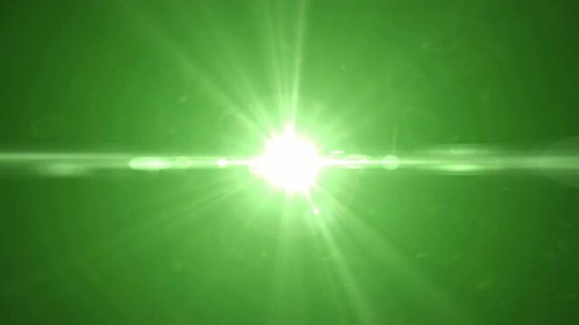Radiant green light flare overlay with cinematic lens glow and soft bokeh particles for motion and visual effects png. ai generated