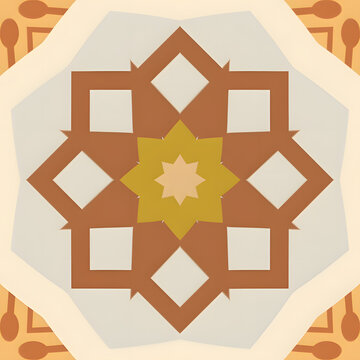 Geometric Pattern with Warm Earth Tones and Shapes