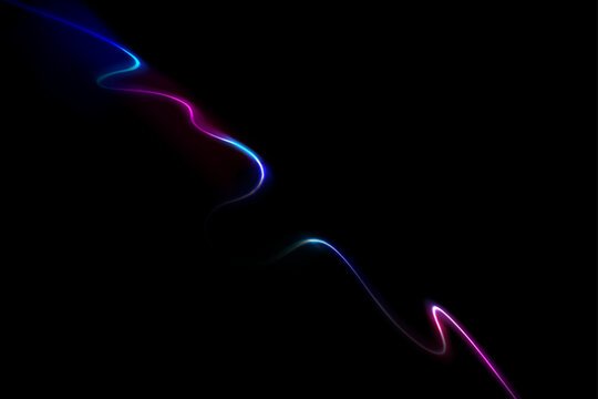 Abstract Neon Purple Blue Wavy Line Background
