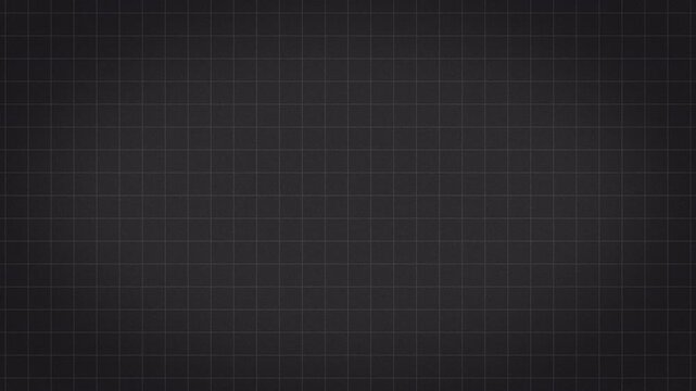 Animated grid with grain texture on a black and gray gradient background. Grid concept for industry, business, technical drawing, architecture, and engineering.