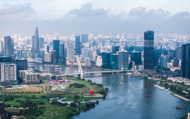 Aerial view of the skyline of Ho Chi Minh City, Vietnam © Kevin