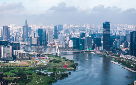 Aerial view of the skyline of Ho Chi Minh City, Vietnam