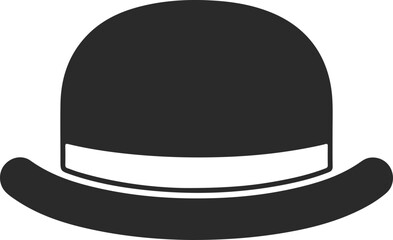 Fototapeta premium Black bowler hat icon