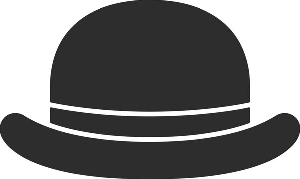 Bowler hat icon classic gentlemans derby hat silhouette