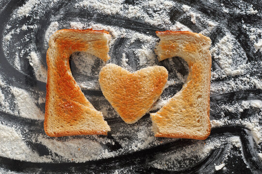 Heart Shaped Toast Bread Slice