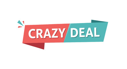 Obraz premium Crazy deal ribbon banner for retail.
