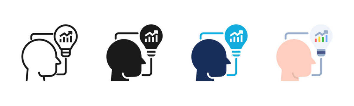 Consumer Insight icon set multiple style collection