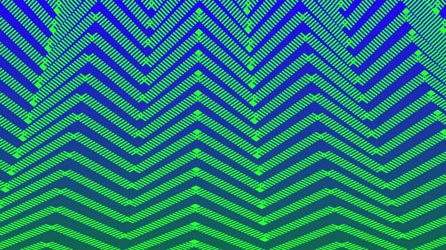 Abstract with blue and green zigzag pattern a rhythmic