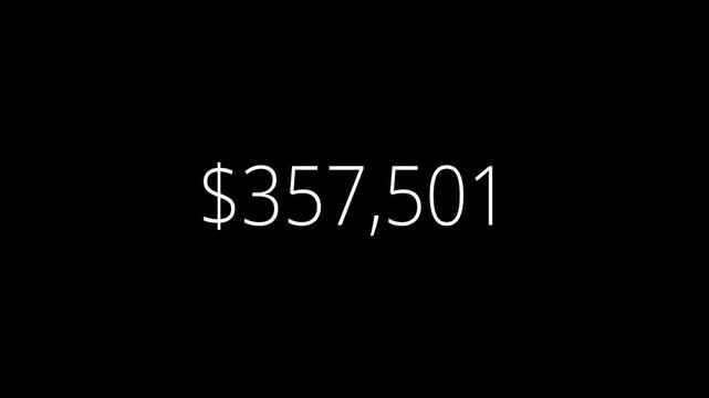 0 to 500,000 number counter animation on a transparent background, zero to Five lac number counter animation for views, like and followers counter in 4k with alpha channel