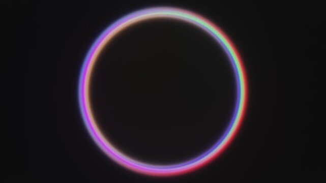 Glowing Neon Gradient Ring Seamless Loop on Black Background