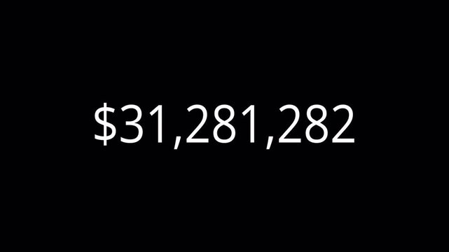 0 to50,000,000 number counter animation on a transparent background, zero to fifty lac number counter animation for views, like and followers counter in 4k with alpha channel