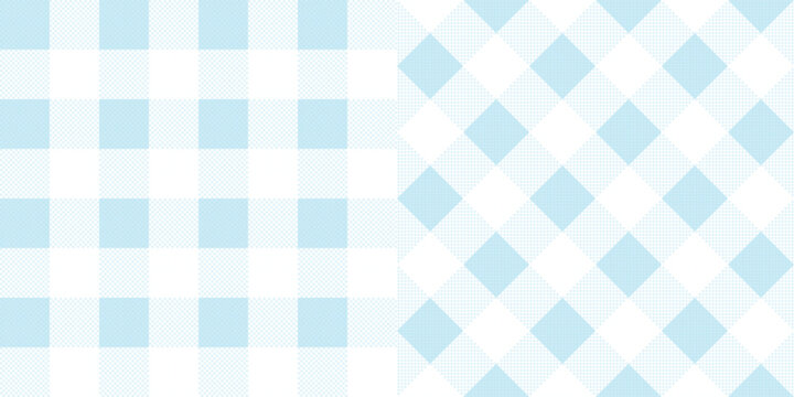 2 light blue and white gingham seamless pattern vector pattern background design for fabric textile wrapping paper wallpaper tablecloths kitchen decor apparel print-on-demand product