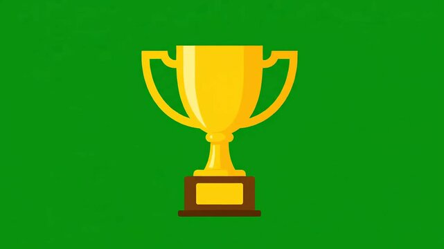 Golden trophy icon against a vibrant green background representing a successful achievement. This premium award design highlights excellence in skincare and beauty marketing.