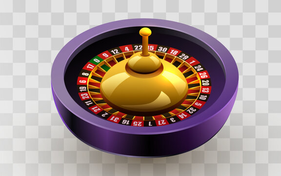 Casino roulette wheel with golden center.