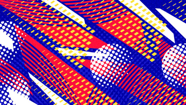 Dynamic Sports Background With Stripes, Halftone Patterns, and Texture Effects. Vibrant Sport and Game Background for Banner or Poster Design