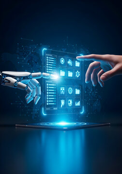 Human and AI Collaboration on a Futuristic Holographic Display
