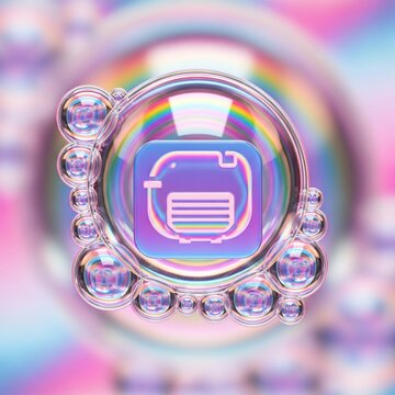 Iridescent Dreamscape: A digital painting, rendered with a soft, ethereal glow and a pastel, bubbly texture, captures a whimsical, dreamlike mood.