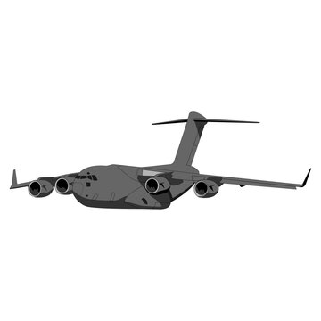 C-17 Cargo Aircraft Vector Illustration