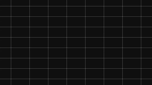 Minimalist white grid lines moving across dark abstract background