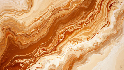 Obraz premium Sweet caramel and coffee cream fluid marble texture