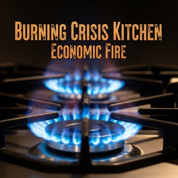 Blazing Blue Flames: A Kitchen's Fiery Heart