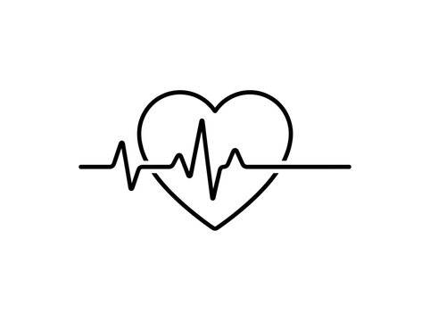 Heartbeat ekg line symbol for health and medical concept