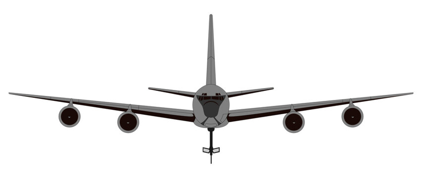 USAF Refeuling Tanker Front View Vector 