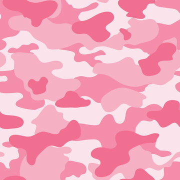 Seamless Pink Woodland Camo Vector Pattern Background Texture featuring Girly Camouflage Graphics for Ladies Fashion Apparel and Country Girl Accessories Design